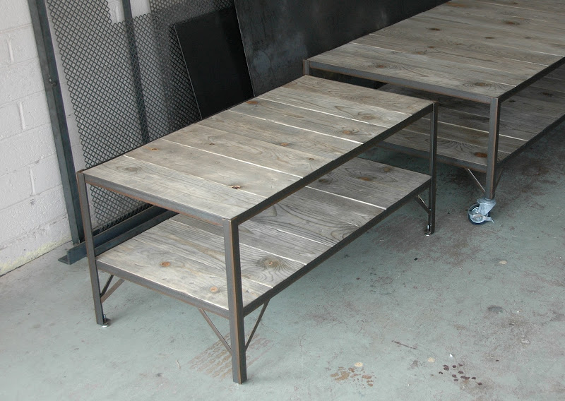 French Industrial Coffee Table / Carts Vintage Industrial Furniture